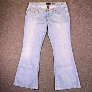 Aeropostale Flare Jeans Womens 13/14S Light Wash Low-Rise Stretch Y2K Fit35x30.5